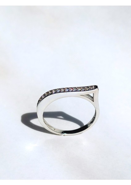 925 Ayar Gümüş Lıne Tasarım Yeni Çizgi Kadın Yüzük Doğum Günü Hediye