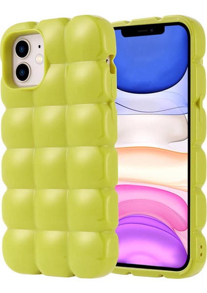 iPhone 11 Kılıf Kabarcık Tasarımlı Esnek Parlak Dom Dom Silikon Kapak