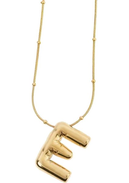 Balon Harfli Altın Kaplama Çelik Kolye