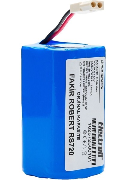 Fakir Robert Rs720 Uyumlu Batarya (ORJİNAL KAPASİTE) 2600mah Pil Robot Süpürge Batarya Değişimi