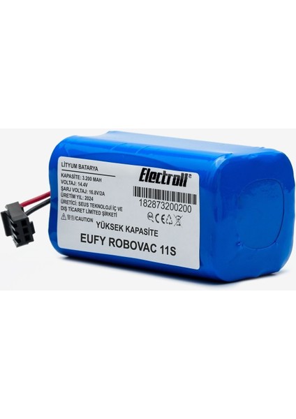 Eufy Robovac 11s T2108 Uyumlu Batarya (ULTRA YÜKSEK KAPASİTE) 3200mah Pil Robot Süpürge Batarya Değişimi modelleri