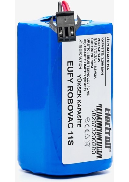Eufy Robovac 11s T2108 Uyumlu Batarya (ULTRA YÜKSEK KAPASİTE) 3200mah Pil Robot Süpürge Batarya Değişimi indirimleri