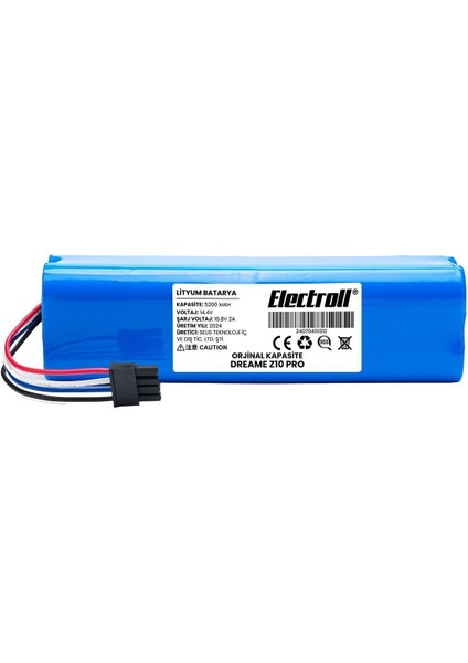 Dreame Z10 Pro Uyumlu Batarya (ORJİNAL KAPASİTE) 5200mah Pil Robot Süpürge Batarya Değişimi