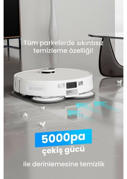 Maxpro 5000pa Dual Cleaning Su Ve Toz Toplama Üniteli Robot Süpürge ( Türkiye Garantili)