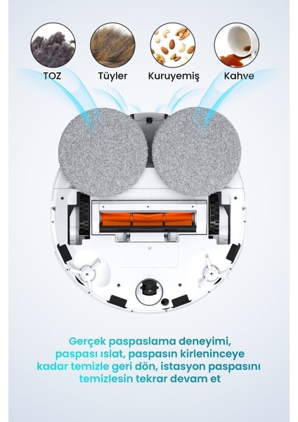 Maxpro 5000pa Dual Cleaning Su Ve Toz Toplama Üniteli Robot Süpürge ( Türkiye Garantili)