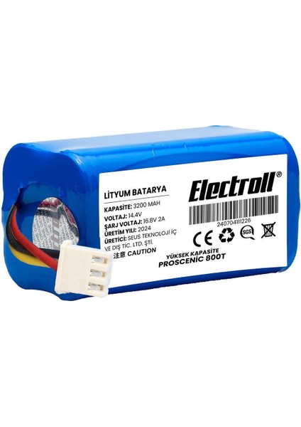 Proscenic 800t Uyumlu Batarya (ULTRA YÜKSEK KAPASİTE) 3200mah Pil Robot Süpürge Bataryası Değişimi fiyatları