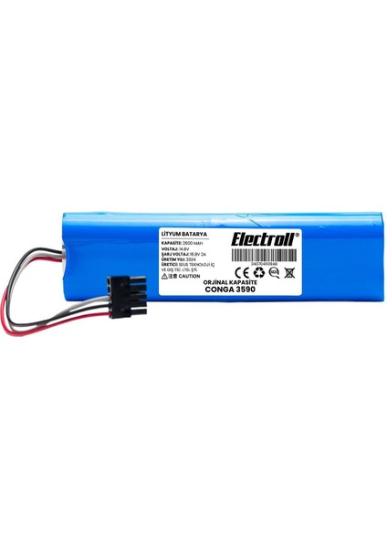 Conga 3590 Uyumlu Batarya (ORJİNAL KAPASİTE) 2600mah Pil Robot Süpürge Batarya Değişimi