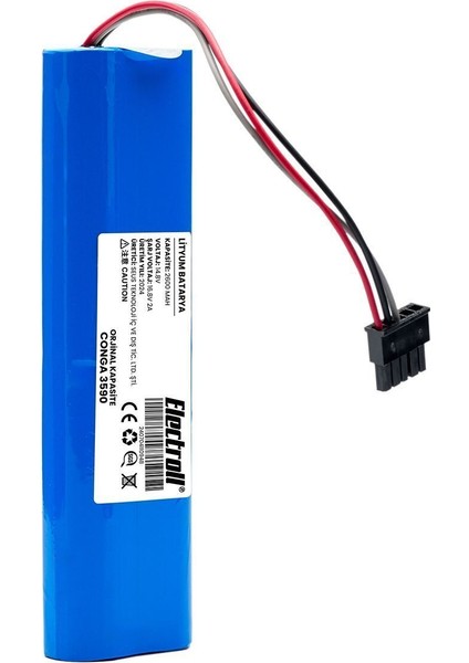 Conga 3590 Uyumlu Batarya (ORJİNAL KAPASİTE) 2600mah Pil Robot Süpürge Batarya Değişimi fırsatları