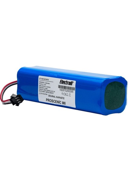 Proscenic M6 Uyumlu Batarya (ORJİNAL KAPASİTE) 5200mah Pil Robot Süpürge Batarya Değişimi modelleri