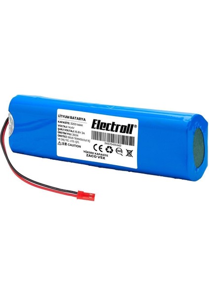 Zaco V5x Uyumlu Batarya (ULTRA YÜKSEK KAPASİTE) 3200mah Pil Robot Süpürge Batarya Değişimi fiyatları