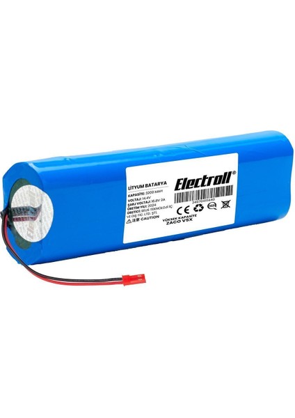 Zaco V5x Uyumlu Batarya (ULTRA YÜKSEK KAPASİTE) 3200mah Pil Robot Süpürge Batarya Değişimi modelleri