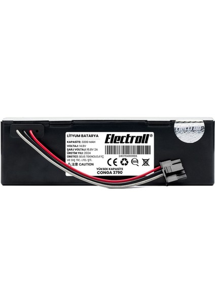Conga 3790 Uyumlu Batarya (ULTRA YÜKSEK KAPASİTE) 3200mah Pil Robot Süpürge Batarya Değişimi