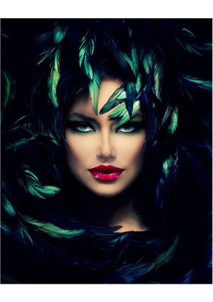 Kanvasyeşil Gözler Sayılarla Boyama Seti Kasnaklı 90 x 110 cm