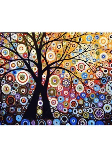 Kanvasmitoloji ve Ağaç Sayılarla Boyama Seti Kasnaklı 50 x 65 cm