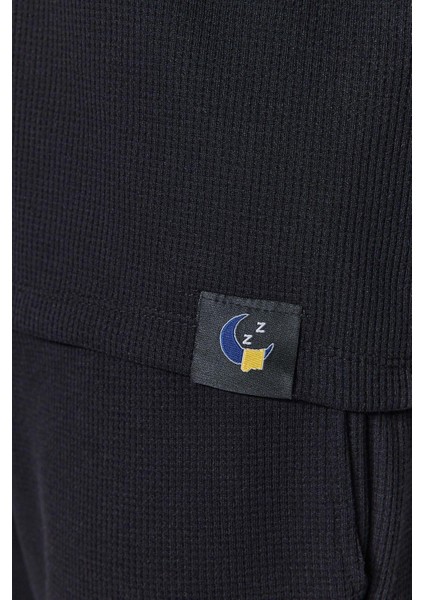 Erkek Polyester Bisiklet Yaka Uzun Kol Regular Fit Waffle Örme Pijama Takımı fiyatları