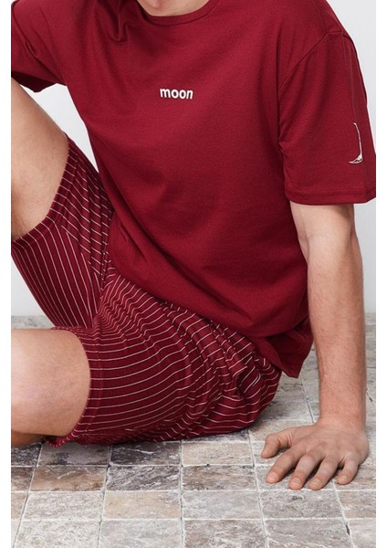 Erkek Pamuklu Bisiklet Yaka Kısa Kol Regular Fit Yazlık Şortlu Pijama Takımı