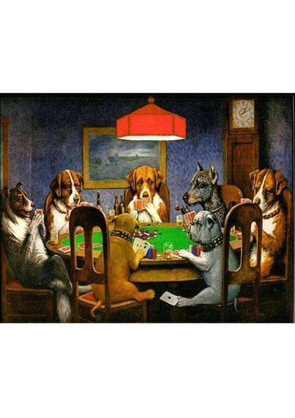 Kanvasdog Poker Sayılarla Boyama Seti Kasnaklı 60 x 75 cm