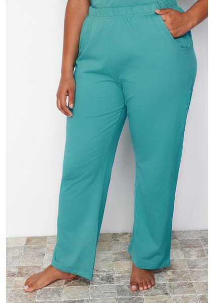 Büyük Beden Kadın Pamuklu V Yaka Kısa Kol Koala Baskılı Örme Pijama Takımı indirimleri