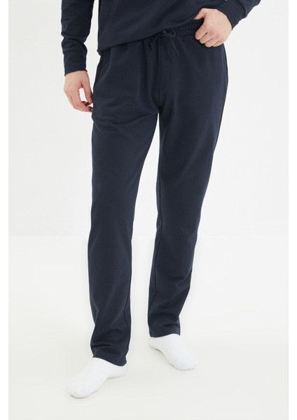 Erkek Polyester Bisiklet Yaka Uzun Kol Regular Fit Pijama Takımı