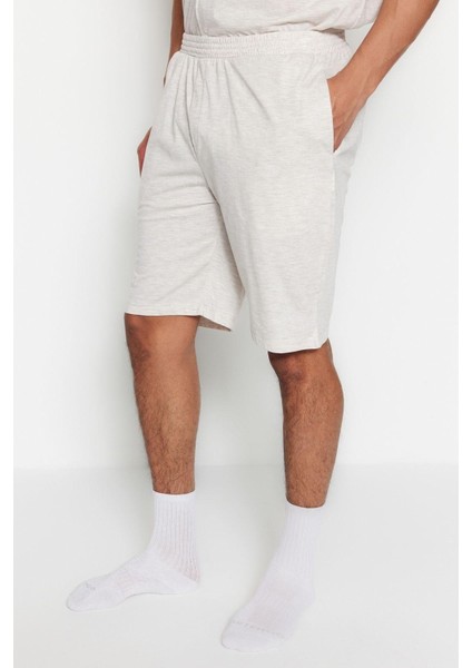 Erkek Pamuk Polyester Gömlek Yaka Kısa Kol Regular Fit Gömlek Yaka Örme Yazlık Şortlu Pijama Takımı