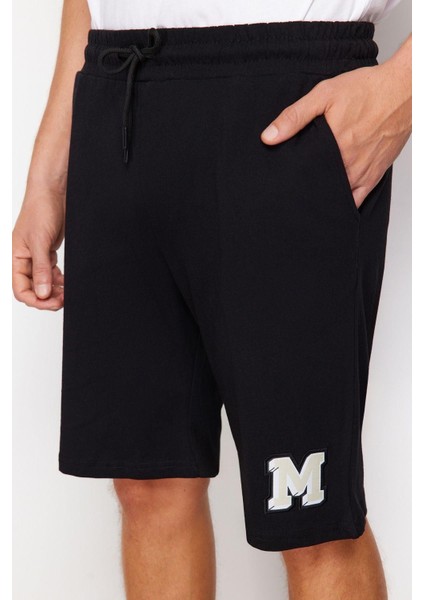 Erkek Pamuk Bisiklet Yaka Kısa Kol Beyaz Nakışlı Reglan Kol Örme Şortlu Pijama Takımı indirimleri