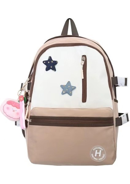 Sırt Kadın Renk Eşleştirme Öğrenci Okul Büyük Kapasiteli Çanta (Yurt Dışından)