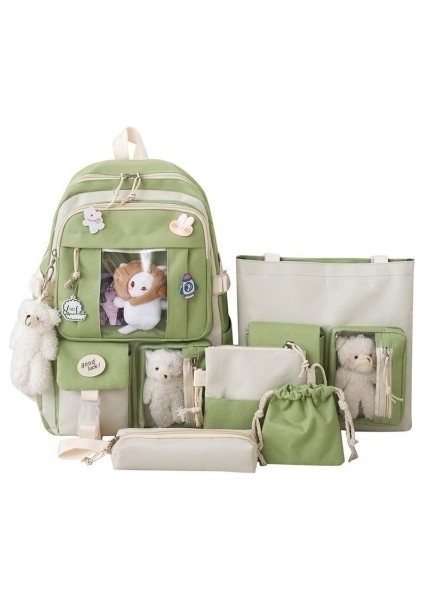 Beş Parça Öğrenci Büyük Kapasitede Yüksek Okul Çantası (Yurt Dışından)