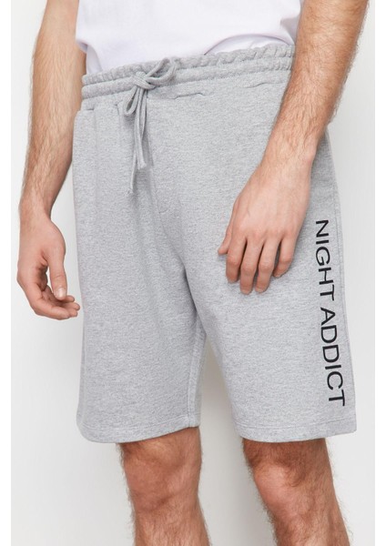 Erkek Pamuk Bisiklet Yaka Kısa Kol Baskılı Yazlık Şortlu Pijama Takımı fırsatları