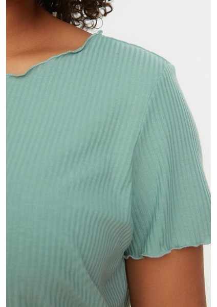 Büyük Beden Kadın Polyester Karışımlı Bisiklet Yaka Kısa Kol Örme Pijama Takımı fırsatları