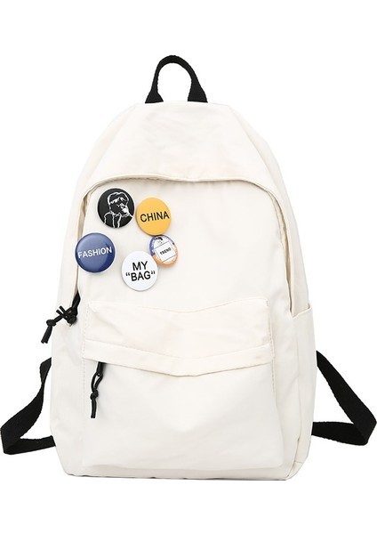 Okul Kadın Büyük Kapasiteli Naylon Seyahat Sırt Çift Kampüs Tarzı Orta Çanta (Yurt Dışından)