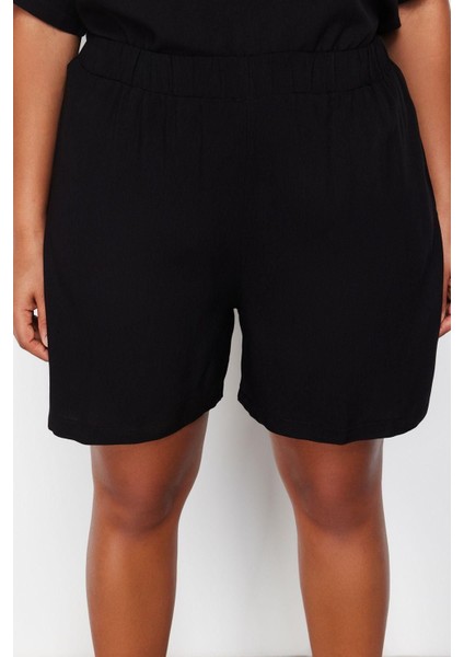 Büyük Beden Kadın Viskon Bisiklet Yaka Kısa Kol Bisiklet Yaka Dokuma Pijama Takımı indirimleri