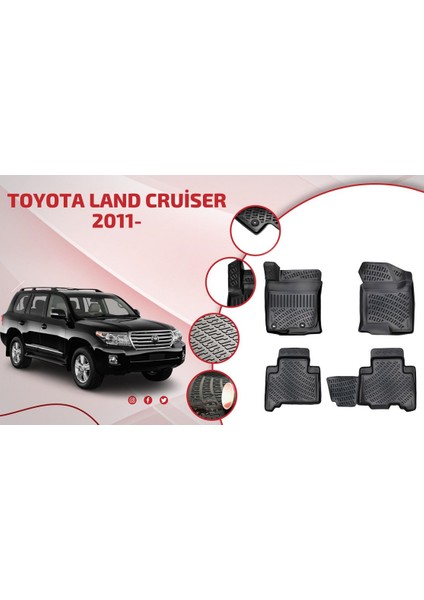 Toyota Land Cruiser 3D Havuzlu Paspas 2011- Sonrası