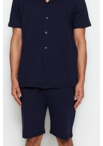 Erkek Bisiklet Yaka Kısa Kol Regular Fit Bisiklet Yaka Kol Şeritli Şortlu Pijama Takımı modelleri