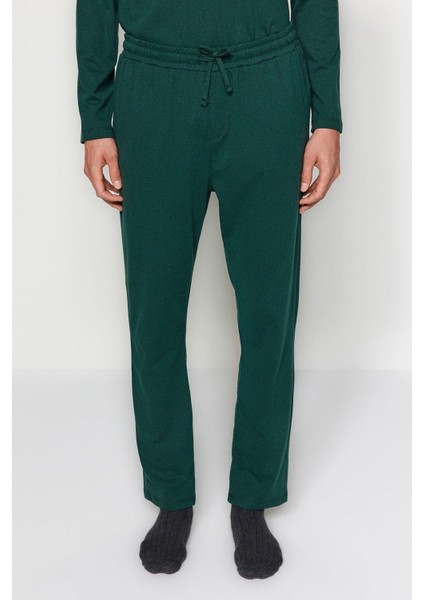 Erkek Polyester Bisiklet Yaka Uzun Kol Regular Fit Örme Pijama Takımı