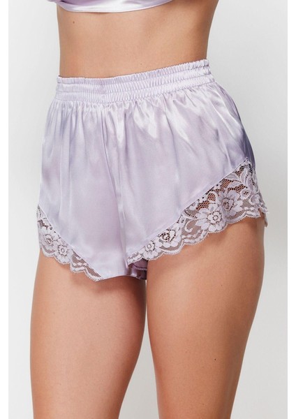 Kadın Polyester V Yaka Askılı Kol Dantel Detaylı Ip Askılı Saten Dokuma Pijama Takımı indirimleri