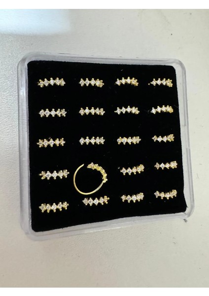 Arescollection 925 Ayar Gümüş Zirkon 5 Taşlı Zarif Halka Hızma modelleri