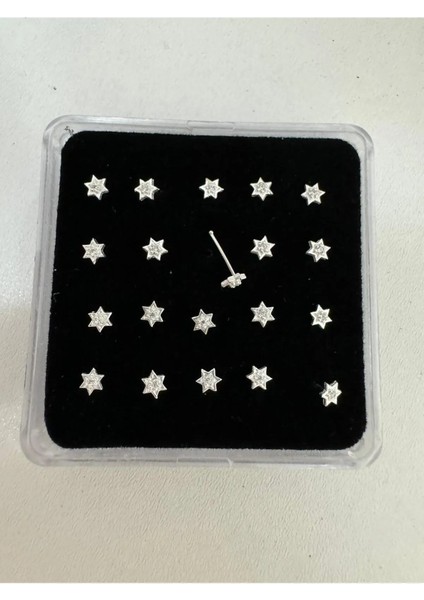 Arescollection 925 Ayar Gümüş Zirkon Taşlı Yıldız Şeklinde Hızma modelleri