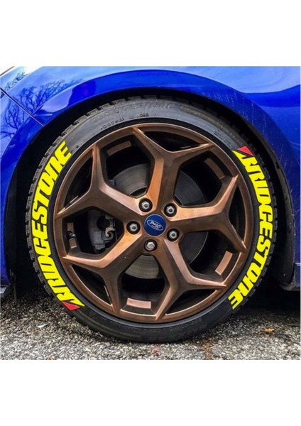 3D Lastik Yazısı Sarı Bridgestone 4 Adet