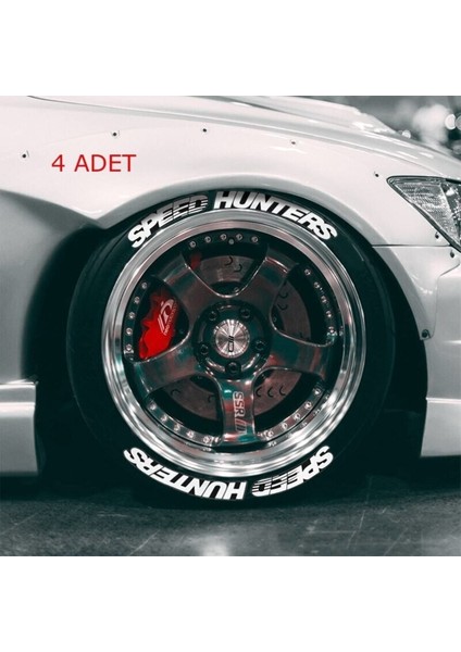 Speedhunters Orijinal Beyaz 3D Lastik Yazısı | 8 Adet 2.5 cm Tutkal