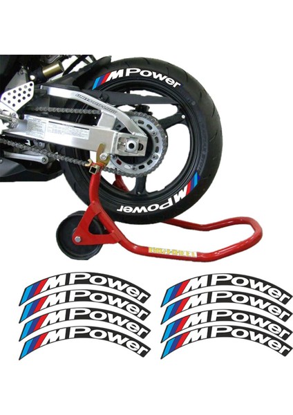 M Power Beyaz 3D Lastik Yanak Yazısı