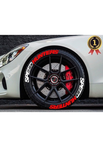 Lastik Yazısı Speedhunters Çift Renk 4 Adet Araç Motorsiklet Lastik Sticker Etiket ®