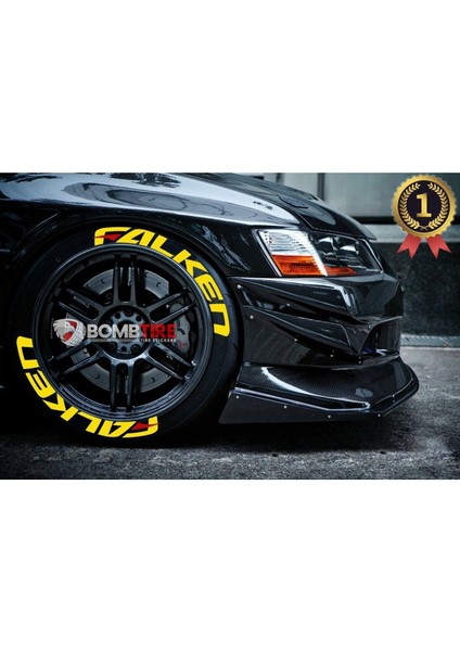 Falken Sarı Lastik Yazı Orijinal Ürün 2.5 cm Proseries ™ 1 Yıl Garantili 8 Adet Tutkal