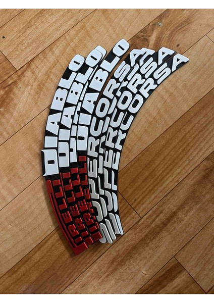 Pirelli Diablo Supercorsa Lastik Yazısı Motor Sticker Arma Kabartmalı Yazı 1.9 cm 8 Adet Tutkal fiyatları