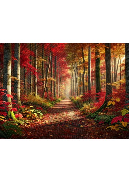 Kızıl Sonbahar Ormanı Temalı Stüdyo Fonu, 200X150CM Arka Plan