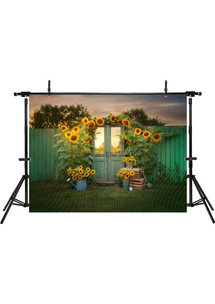 Güneş Batımı ve Günebakan Temalı Bahçe Stüdyo Fonu Arka Plan - 200X150CM fiyatları