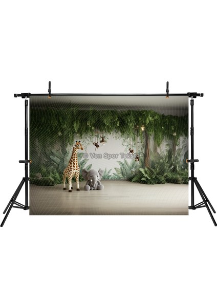Orman Temalı Sevimli Hayvanlarla Dolgulu 200X150CM Stüdyo Fonu Arka Plan fiyatları