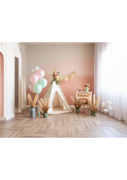 Pastel Renkli Çadır Temalı Stüdyo Fonu - 200X150CM Arka Plan