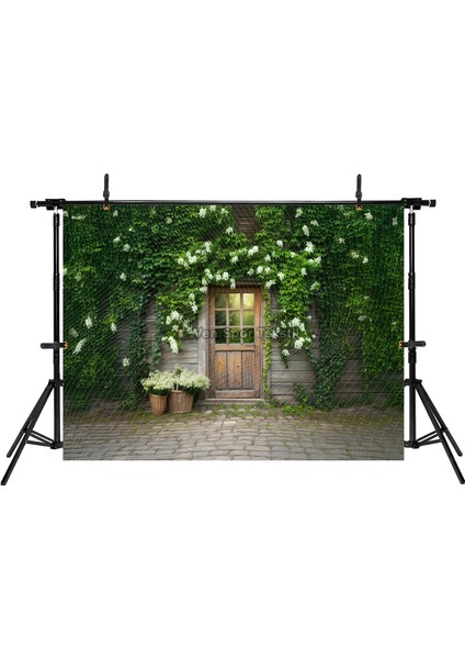 Doğal Ahşap Kapı ve Çiçekler Temalı Stüdyo Fonu - 200X150CM Arka Plan fiyatları