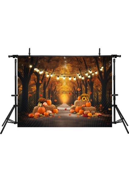 Sonbahar Temalı Balkabağı Dekorlu Stüdyo Fonu - 200X150CM Arka Plan fiyatları