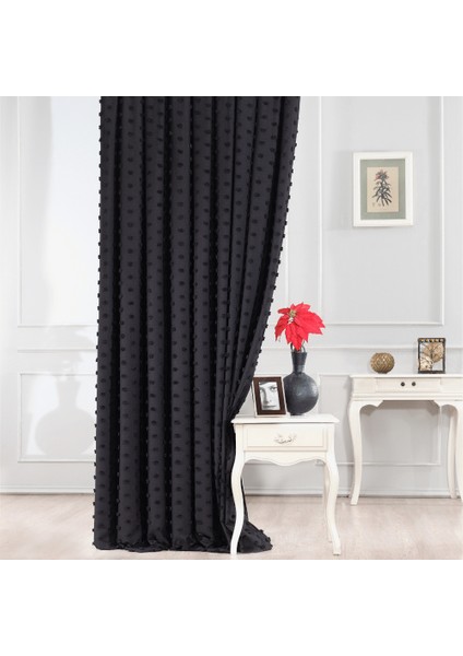 Paris Siyah 1 x 3 Sık Pile Fon Perde